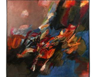 Lot 37: Exhibited Syd Solomon Refuge Abstract Painting