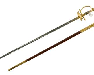 Lot 226: Pre WWI Saxon Court Degen Sword Ornate Blade