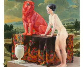 Lot 30: 1913 Thomas Theodor Heine Nude Woman & Red Dog