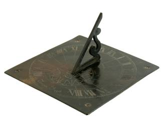 Lot 131: 18/19th C. Patinated Bronze Sundial