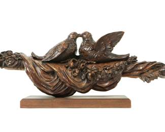 Lot 108: German Black Forest Carved Figural Doves