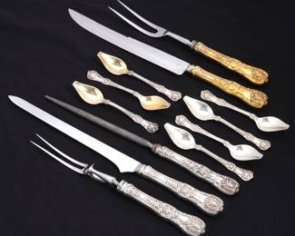 Lot 29: 12 pc Tiffany & Co. Sterling English King Flatware