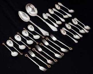 Lot 89: 30 pc Assorted Danish Sterling Flatware