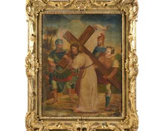 Lot 110: Italian School 5th Station of the Cross Painting