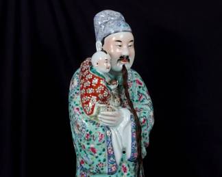 Lot 303: Chinese Famille Rose Figure of Fu Sanxing God
