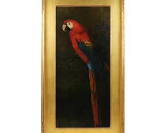 Lot 14: Flemish School Style Painting of a Parrot