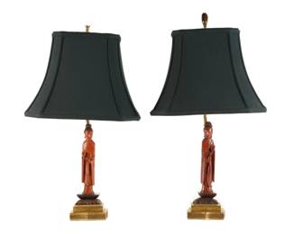 Lot 372: Pair Decorative Chinese Figural Lamps