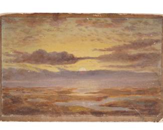 Lot 278: Attr. John Henry Twatchtman Coastal Sunset Painting