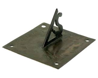 Lot 132: Diminutive Patinated Bronze Sundial