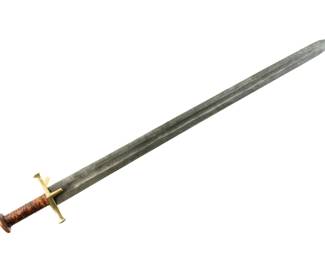 Lot 247: Sudanese Kaskara Broad Sword with Etched Blade