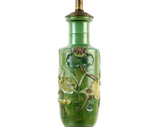 Lot 86: Wang Bingrong Style Vase Mounted as a Lamp