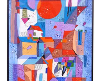 Lot 261: 2012 Nestor Vega Abstract Watercolor Painting