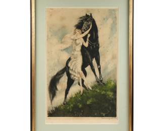 Lot 250: Louis Icart Youth Drypoint Etching & Aquatint