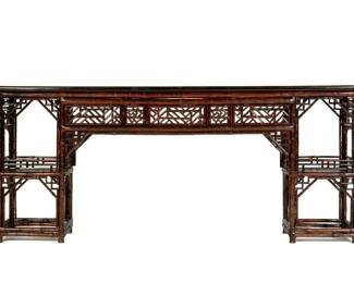 Lot 201: Long Chinese Painted Bamboo Altar Table