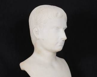 Lot 220: Grand Tour Carved Marble Bust of Young Caesar