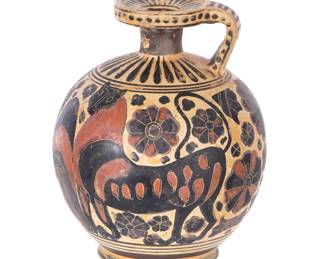 Lot 189: Greek Middle Corinthian Aryballos with Animals