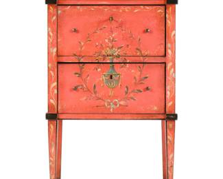Lot 207: Paint Decorated Two Drawer Commode