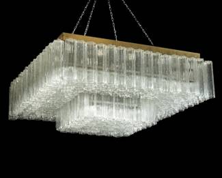 Lot 63: Large attr. Venini Tronchi Square Chandelier