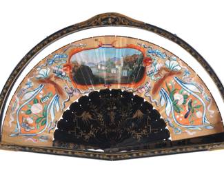 Lot 315: Framed Chinese Export Painted Fan