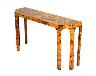Lot 211: Faux Tortoiseshell Decorated Console Table