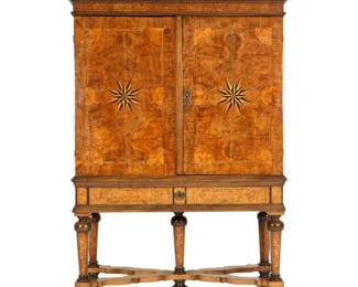 Lot 15: 18th C. Continental Inlaid Cabinet on Stand