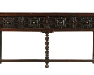Lot 8: Jacobean Low Oak Welsh Dresser Base