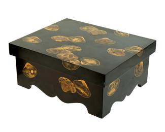 Lot 60: Japanese Black & Gold Ryoshibako Document Box