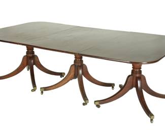Lot 102: Regency Double D End Mahogany Dining Table