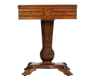Lot 74: Irish Killarney Marquetry Inlaid Game Table