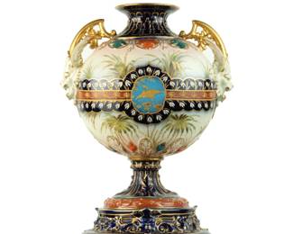 Lot 239: Unusual Continental Decorated Porcelain Vase