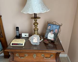Beautiful Bombay style nightstand with glass top
