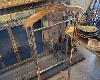 fireplace set; screen and tool set
also wardrobe stand
