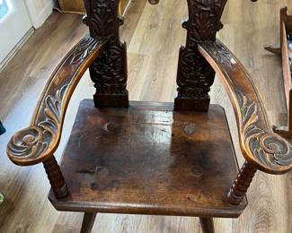 Swiss folk art. Purchased in Switzerland antique shop in the 60’s. C 17th century. This chair stands the test of time. 
