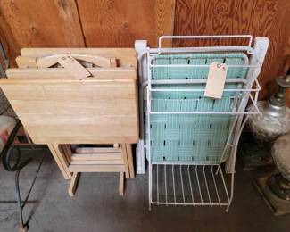 #5024 • Metal Rack 2 Lawn Chair and 4 TV Trays
