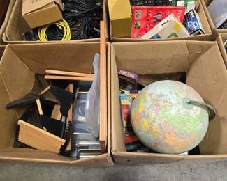 #2510 • 2 Boxes of Picture Frames DVDs and VHS
