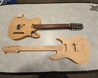 #2030 • (2) Unfinished DIY Guitars
