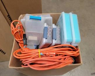 #2668 • 1 Box of Extension Cords Plastic Totes coin Rollers
