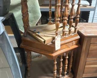 #4038 • 2 Wood End Tables & Box & Wooden 2 Drawer Dresser
