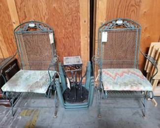 #5022 • Metal Patio Set with 3 Plastic Tables
