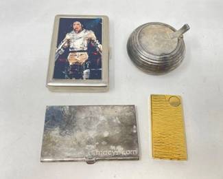#904 • Cigarette Case, Card Holder, Givenchy Lighter & Candle Holder
