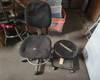 #2142 • Office Chair and Shop Stool
