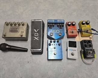 #2028 • (8) Guitar Effect Pedals and (1) Microphone
