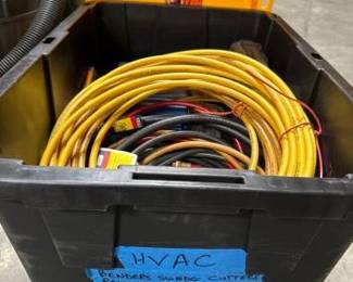 #3126 • Tote with HVAC Parts & Benders & Cutters & Hoses & Flaring Tool & Fan Blade & more
