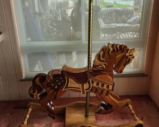 Wooden Carousel Rocking Horse