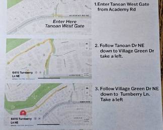 Map of where to find the sale.