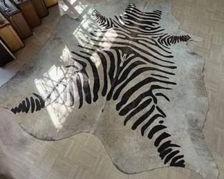 Zebra skin rug