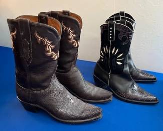 Lucchese stingray hand made boots, and Vanelli boots
