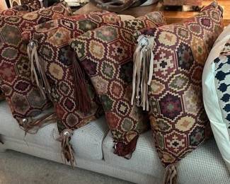 Bohemian wool jute pillows