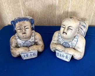 Chinese porcelain figural pillows