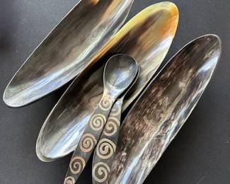 Vintage horn oval serving dishes